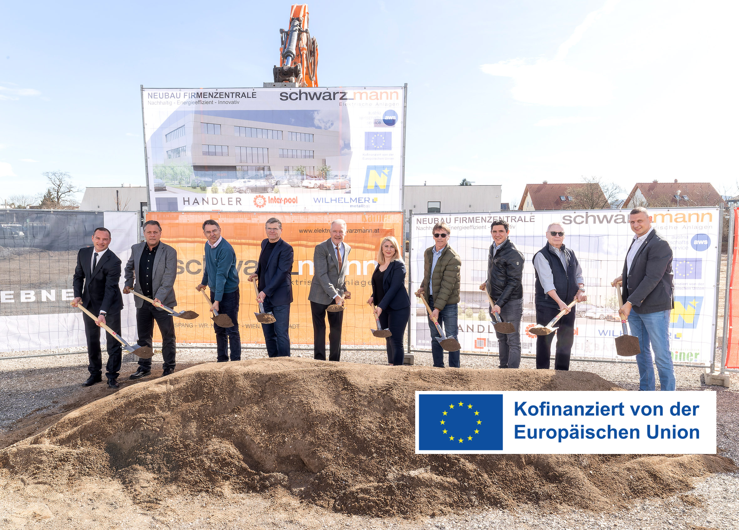 Spatenstich-Elektro-Schwarzmann-EU-Logo